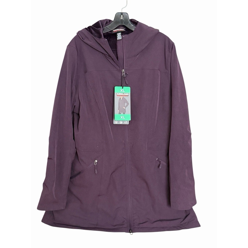 Kirkland Signature Women's XL Softshell Hooded Fleece Lined Jacket New! RR-5